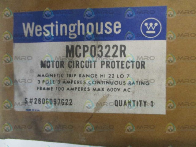 WESTINGHOUSE MCP0322R CIRCUIT BREAKER 3A *NEW IN BOX*