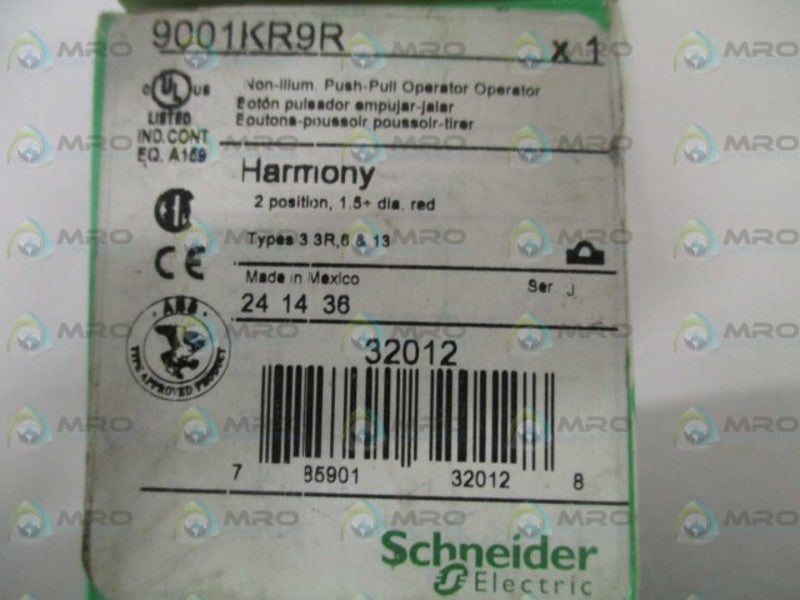 SCHNEIDER ELECTRIC 9001KR9R NON-ILLUM. PUSH-PULL OPERATOR *USED*