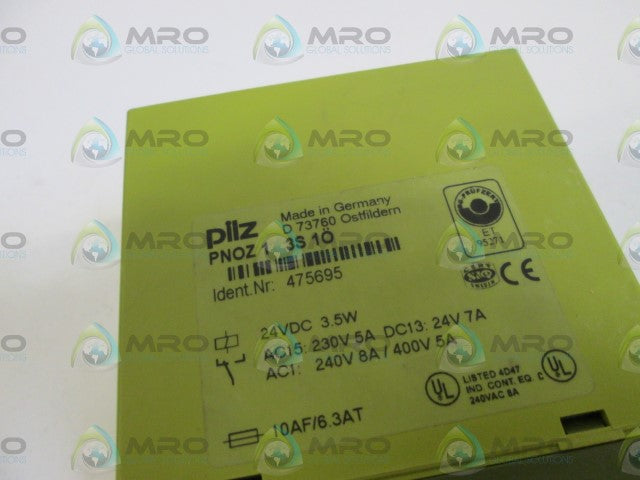 PILZ SAFETY RELAY  24VDC PNOZ 1 3S 10 *USED*