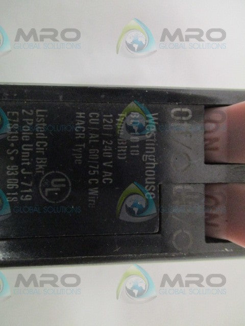 WESTINGHOUSE BD1010 DUPLEX CIRCUIT BREAKER 10A *USED*