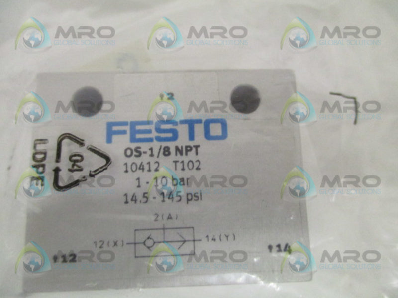 FESTO OS-1/8NPT GATE VALVE * NEW IN FACTORY BAG *