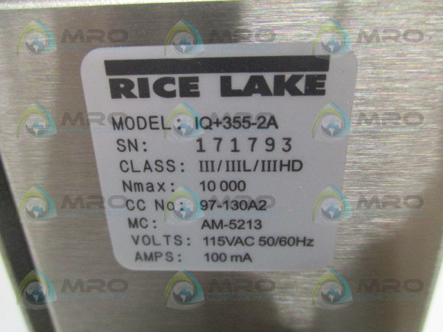 RICE LAKE IQ+355-2A DIGITAL WEIGHT INDICATOR *NEW NO BOX*