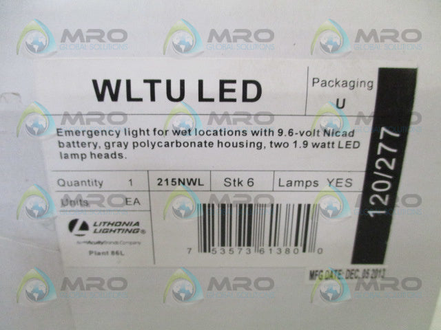 LITHONIA LIGHTING WLTU LED EMERGENCY LIGHT 120/277B *NEW IN BOX*