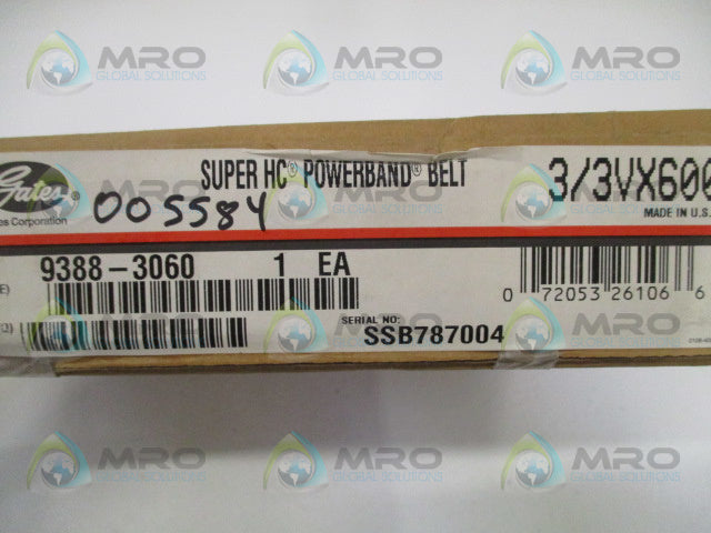 GATES 9388-3060 3/3VX6000 POWERBAND BELT *FACTORY SEALED*