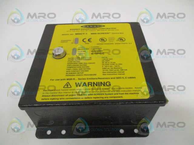 BANNER ENGINEERING MSCT-1 CONTROL BOX (NO KEY) *NEW NO BOX*
