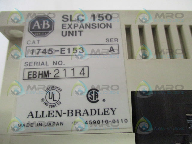 ALLEN BRADLEY SLC 150 1745-E153 SER. A EXPANSION UNIT *USED*