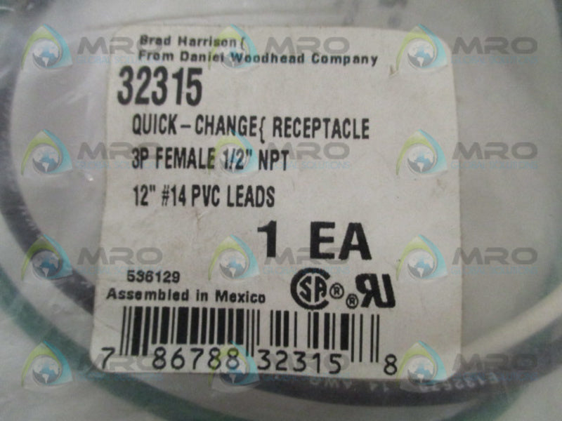 DANIEL WOODHEAD 32315 1300030020 FEMALE RECEPTACLE * NEW IN FACTORY BAG *