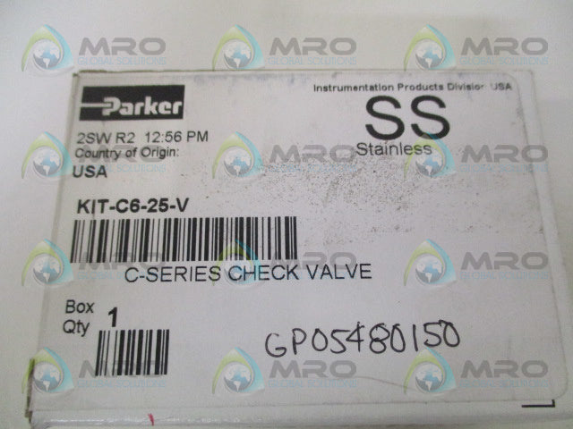 PARKER KIT-C6-25-V CHECK VALVE KIT *NEW IN BOX*