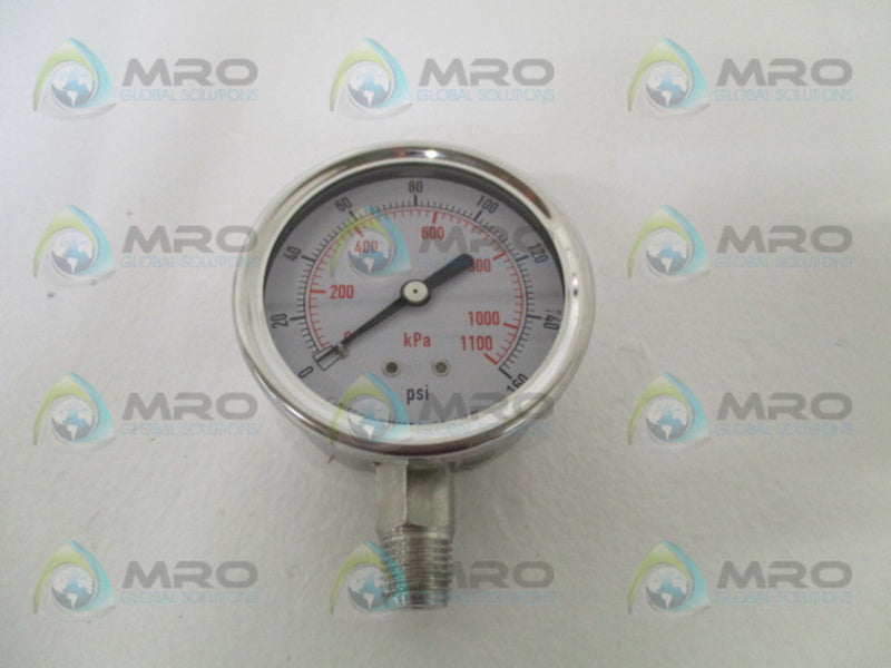 GRAINGER 4CFH5A PRESSURE GAUGE 0-160 PSI 0-1100 KPA *NEW IN BOX*