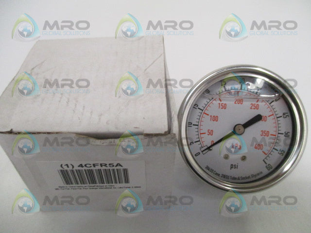 GRAINGER 4CFR5A PRESSURE GAUGE 0-60 PSI 0-400 KPA *NEW IN BOX*