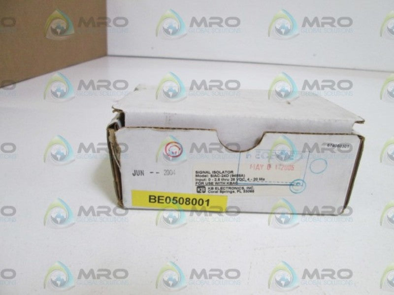 KB ELECTRONICS SIAC-24D (9488A) SIGNAL ISOLATOR *NEW IN BOX*
