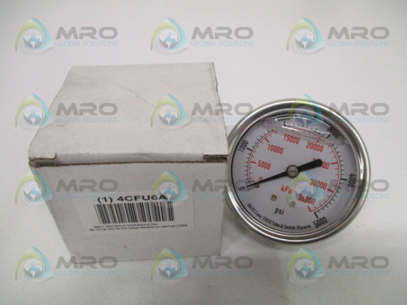 GRAINGER 4CFU6A PRESSURE GAUGE 0-5000 PSI 0-35000 KPA *NEW IN BOX*
