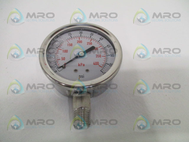 GRAINGER 4CFH3A PRESSURE GAUGE 0-60 PSI 0-400 KPA *NEW IN BOX*