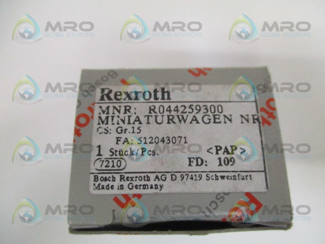 REXROTH R044259300 MINI BALL RAIL RUNNER BLOCK *NEW IN BOX*