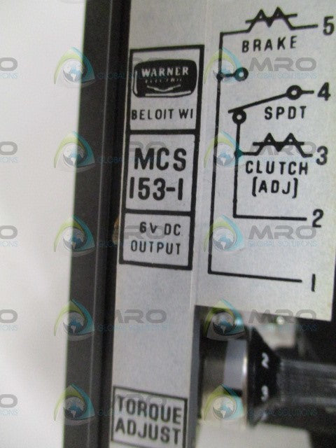 WARNER ELECTRIC MCS-153-1 POWER SUPPLY CLUTCH CONTROL 6VDC *NEW NO BOX*