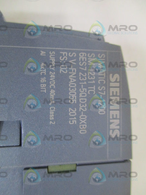SIEMENS SIMATIC S7-1200 6ES7231-5QD32-0XB0 THERMOCOUPLE MODULE *USED*