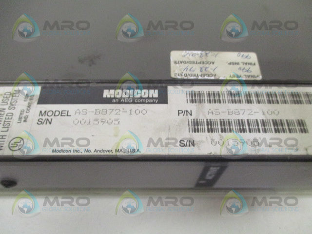 AEG MODICON AS-B872-100 ANALOG CURRENT OUTPUT *USED*