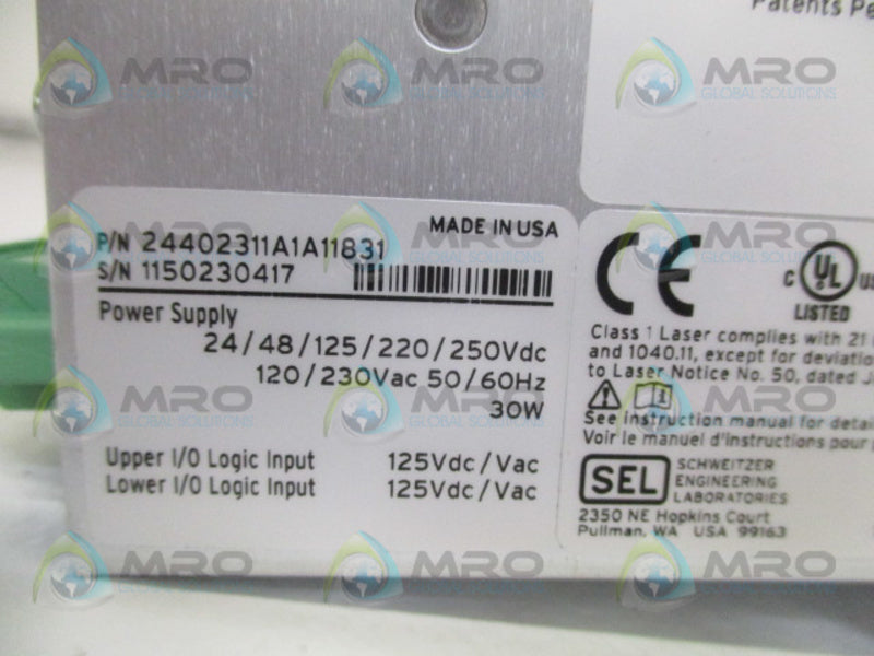 SEL SEL-2440 24402311A1A11831 PROGRAMMABLE AUTOMATION CONTROLLER *NEW NO BOX*