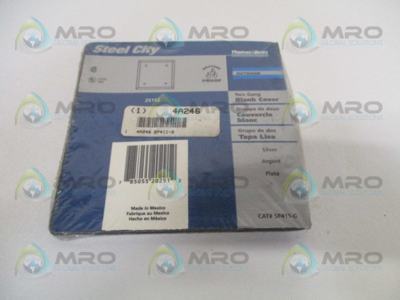 THOMAS & BETTS SP411-G TWO-GANG BLANK COVER NSMP