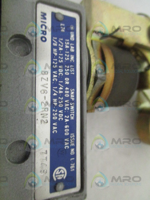 MICROSWITCH BZV6-2RN2 LIMIT SWITCH (GREY) *NEW NO BOX*