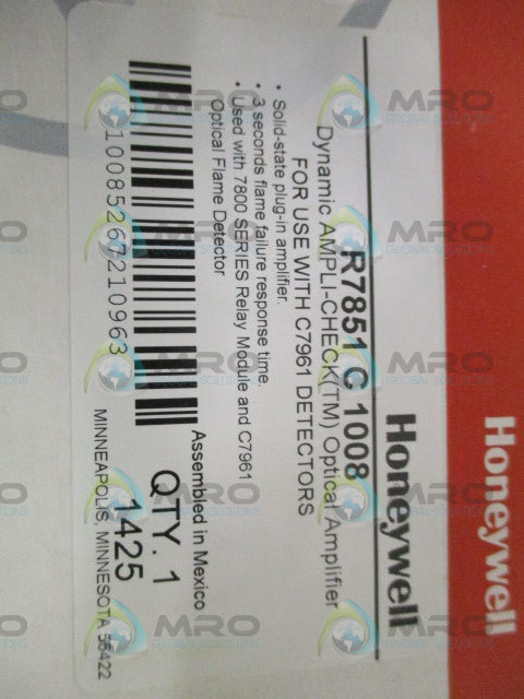 HONEYWELL R7851C1008 DYNAMIC SELF-CHECK OPTICAL FLAME AMPLIFIER *NEW IN BOX*