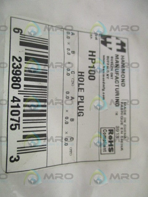 HAMMOND HP100 HOLE PLUG *NEW IN FACTORY BAG*