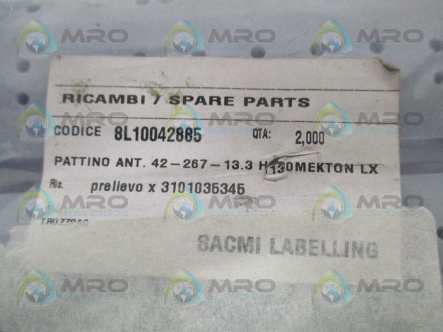 SACMI 8L10042885 TRANSFER DRUM PAD (PKG OF 2) *NEW IN FACTORY BAG*