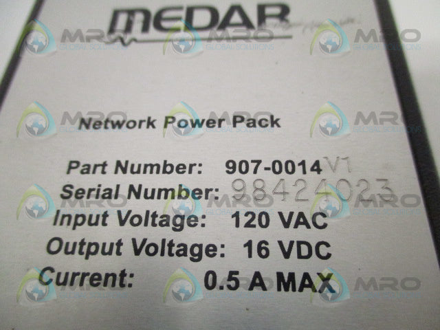 MEDAR 907-0014V1 NETWORK POWER PACK *USED*