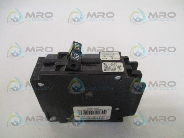 SIEMENS Q3030NC CIRCUIT BREAKER 30-30A *USED*