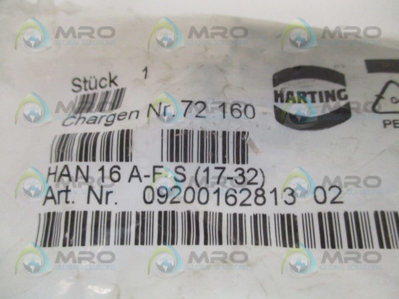 HARTING 09200162813 CONNECTOR INSERT *NEW IN FACTORY BAG*