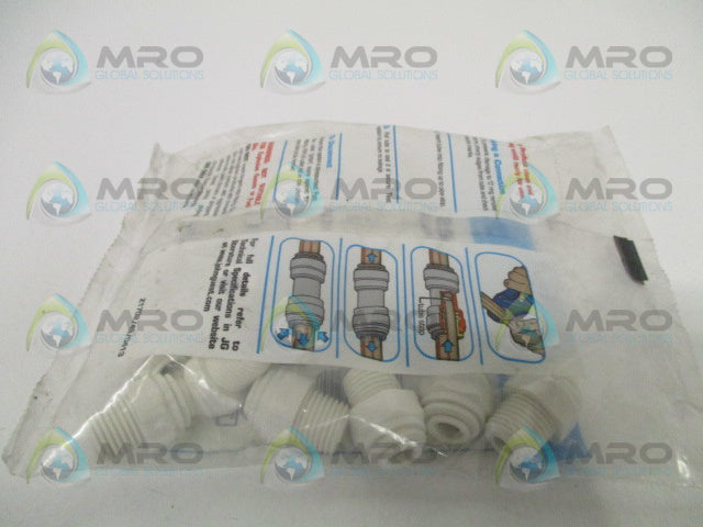 JOHN GUEST PP010822W STRAIGHT ADAPTOR 1/4"x1/4 (PKG OF 10) *NEW IN FACTORY BAG*
