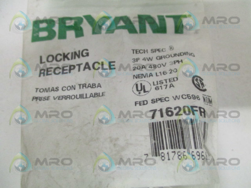 BRYANT 71620FR LOCKING RECEPTACLE * NEW IN FACTORY BAG *