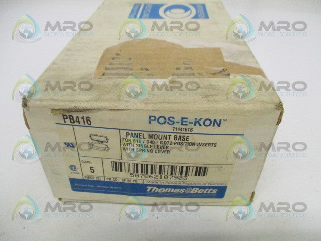 THOMAS & BETTS PB416 PANEL MOUNT BASE (PKG OF 5) *FACTORY SEALED*