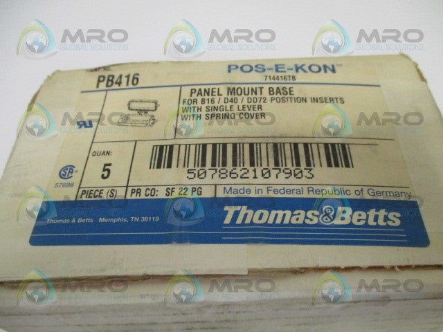 THOMAS & BETTS PB416 PANEL MOUNT BASE (PKG OF 5) *FACTORY SEALED*