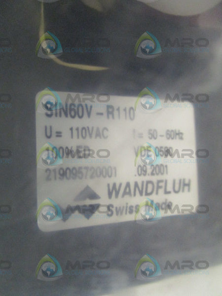 WANDFLUH SIN60V-R110 SOLENOID COIL 110VAC *NEW IN FACTORY BAG*