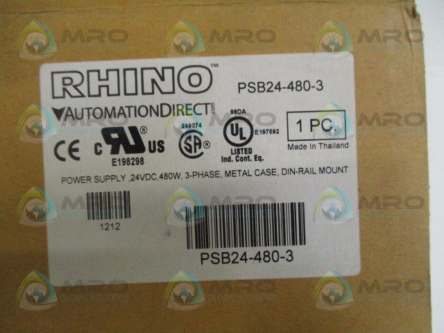 RHINO PSB24-480-3 INDUSTRIAL POWER SUPPLY *NEW IN BOX*