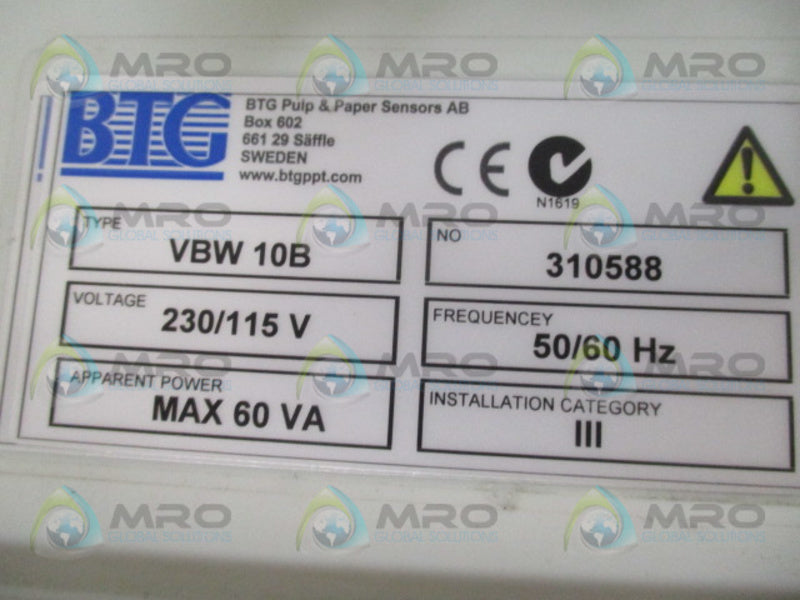 BTG VBW10B BASIS WEIGHT VALVE * USED *