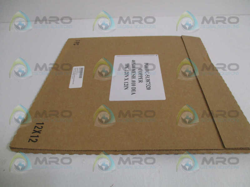 INDUSTRIAL MRO FC-51387320 COPPER 40x40 MESH .010 DIA 12"x12" *FACTORY SEALED*