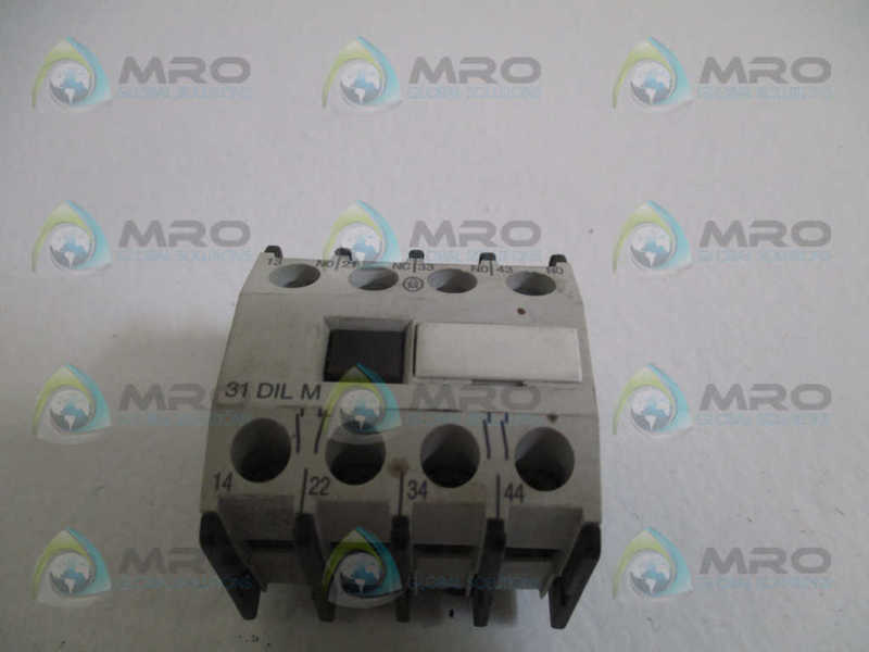 KLOCKNER MOELLER 31DILM AUXILIARY CONTACT BLOCK *USED*