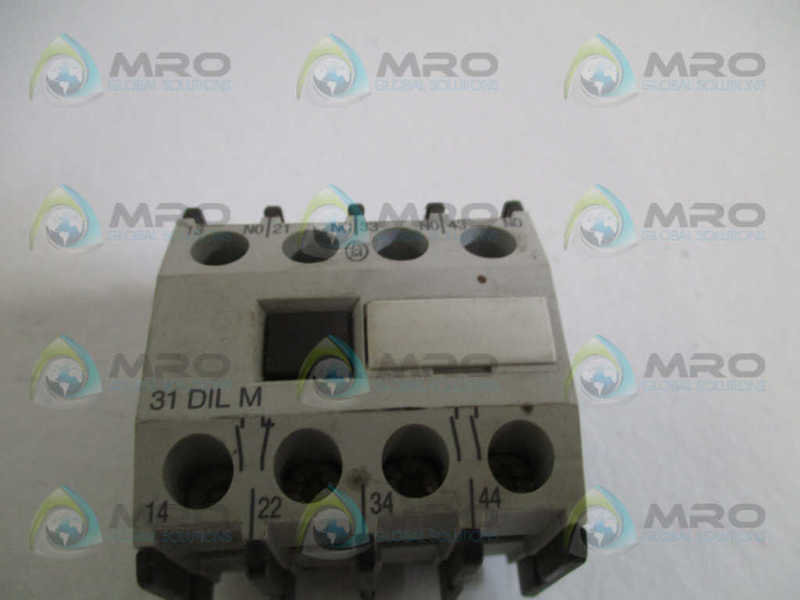 KLOCKNER MOELLER 31DILM AUXILIARY CONTACT BLOCK *USED*