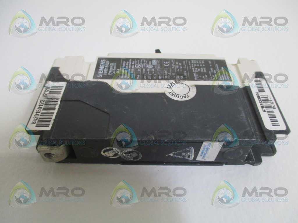 SIEMENS HEB1B020 CIRCUIT BREAKER 20A *USED*