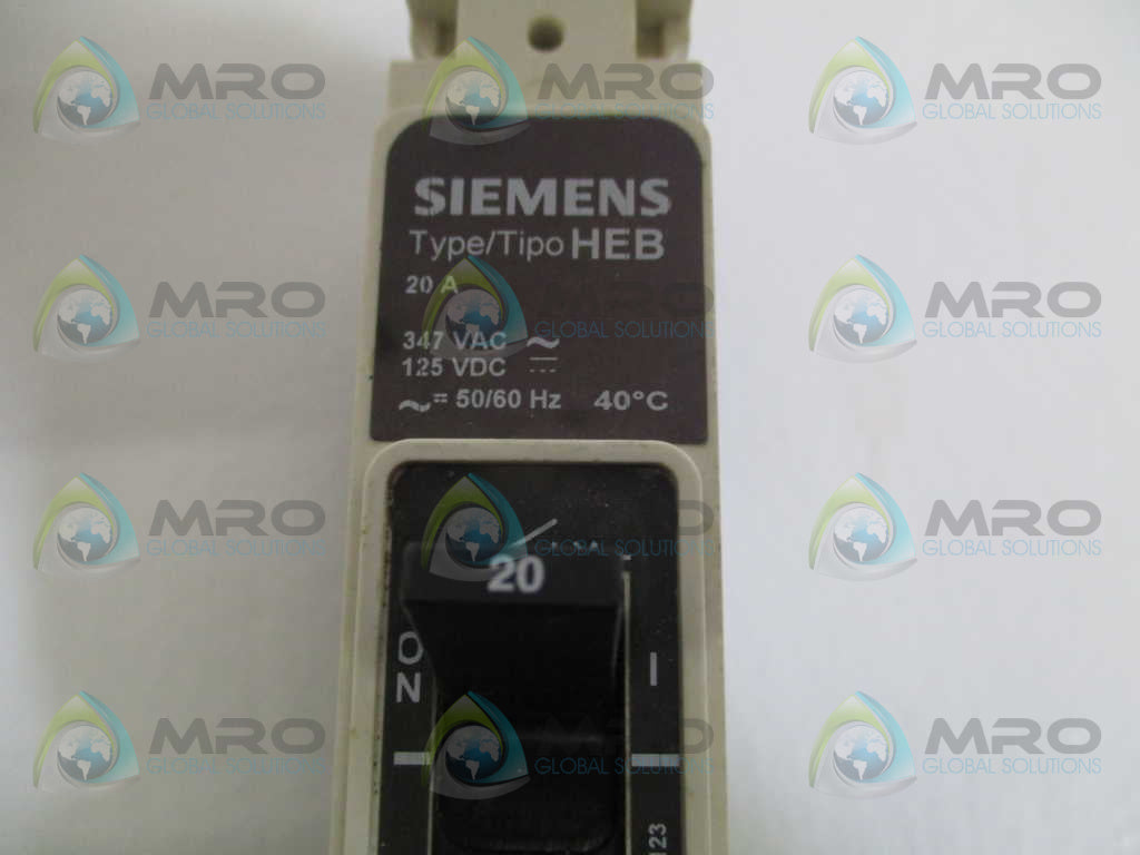 SIEMENS HEB1B020 CIRCUIT BREAKER 20A *USED*