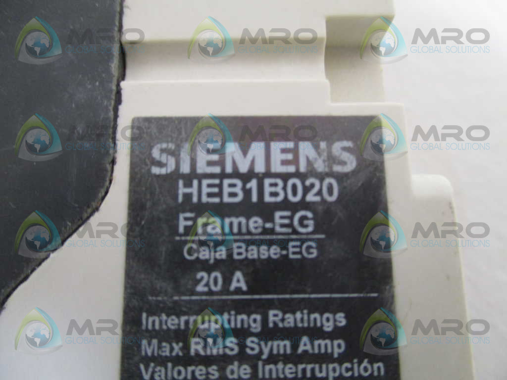SIEMENS HEB1B020 CIRCUIT BREAKER 20A *USED*