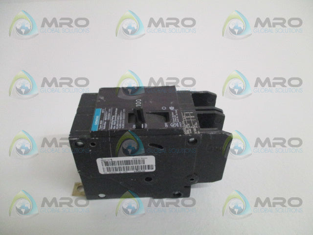 SIEMENS BQD2100 CIRCUIT BREAKER 100A *USED*