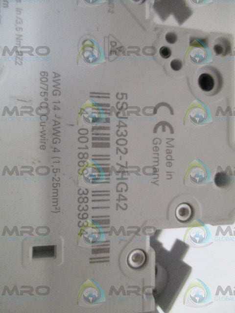 SIEMENS 5SJ4302-7HG42 CIRCUIT BREAKER 2A *NEW NO BOX*