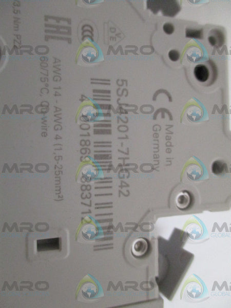 SIEMENS 5SJ4201-7HG42 CIRCUIT BREAKER 1A *USED*