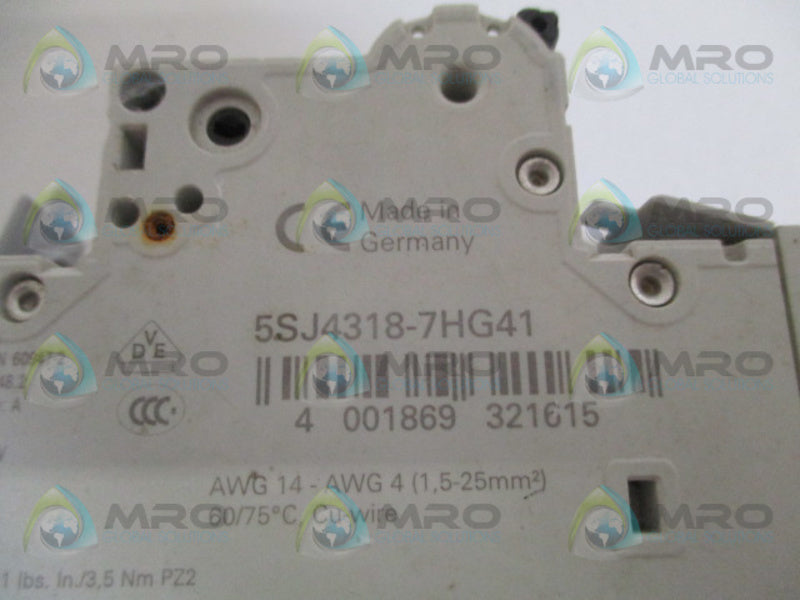SIEMENS 5SJ4318-7HG41 CIRCUIT BREAKER 15A (AS PICTURED) *USED*
