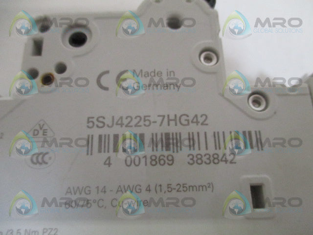 SIEMENS 5SJ4225-7HG42 CIRCUIT BREAKER 25A *NEW NO BOX*