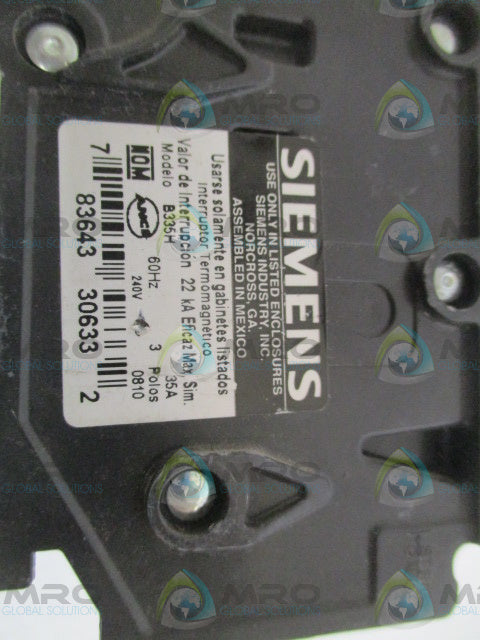 SIEMENS B335H CIRCUIT BREAKER 35A *NEW NO BOX*