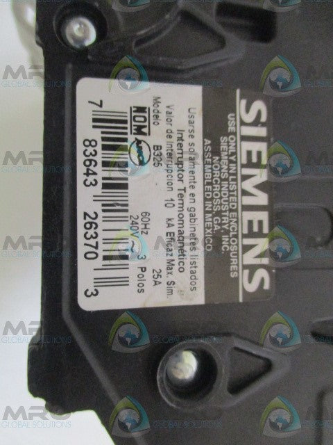 SIEMENS B325 CIRCUIT BREAKER 25A (AS PICTURED) *NEW NO BOX*
